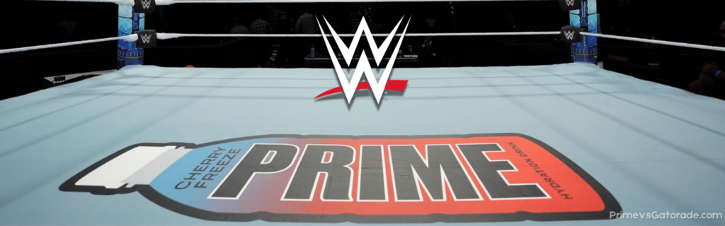 PRIME Hydration logo in the WWE ring